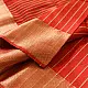 Black Handloom Maheshwari Silk Red Saree With Golden Zari Stripes
