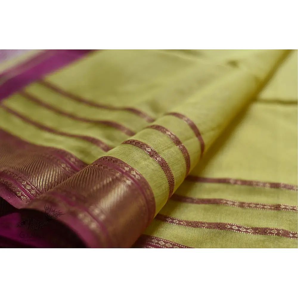maheshwari handwoven silk saree with zari border