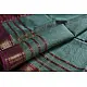 maheshwari handwoven silk sea green saree with pink pallu