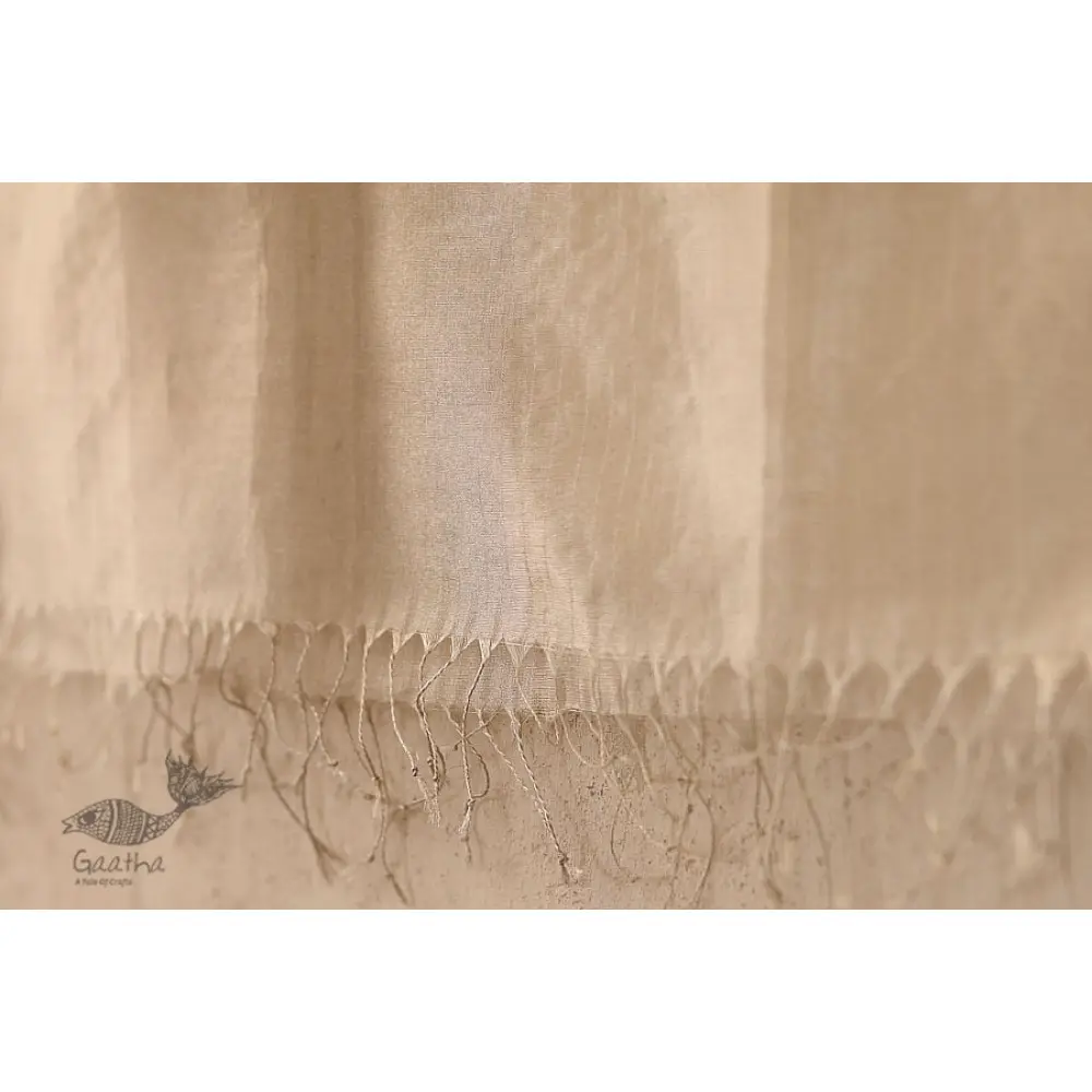 सुगंधिका ✻ Maheshwari ✻ Silver Zari Stole ✻ A 1