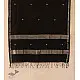 Maheshwari Black stole with Silver Zari Buti 