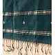 Maheshwari - Deep Green with Silver Zari Buti Stole 