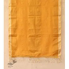 सुगंधिका - Maheshwari Zari Border stole - Yellow | C 4