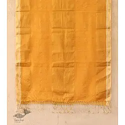 सुगंधिका - Maheshwari Zari Border stole - Yellow | C 4