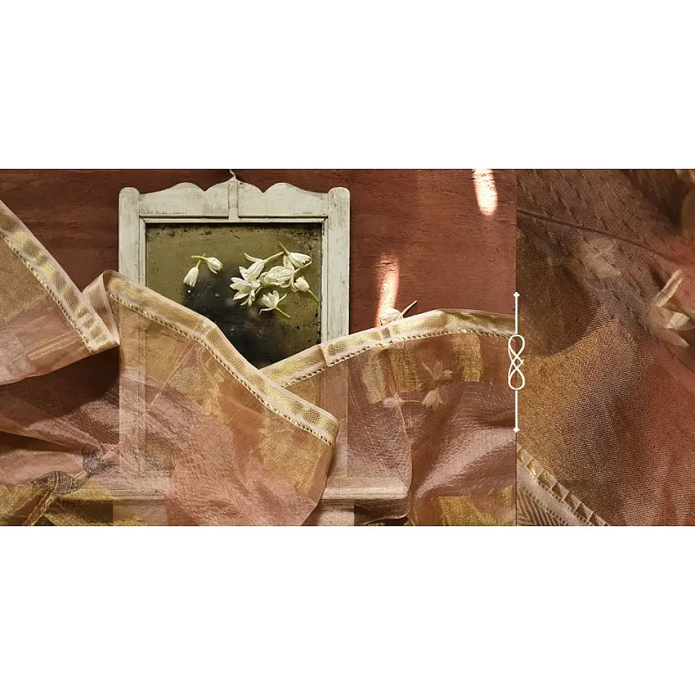 Maheshwari Silk Stole - Light Pink 