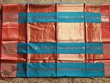 Ojovati - Maheshwari Cotton Silk Saree with heavy Zari Border | 1