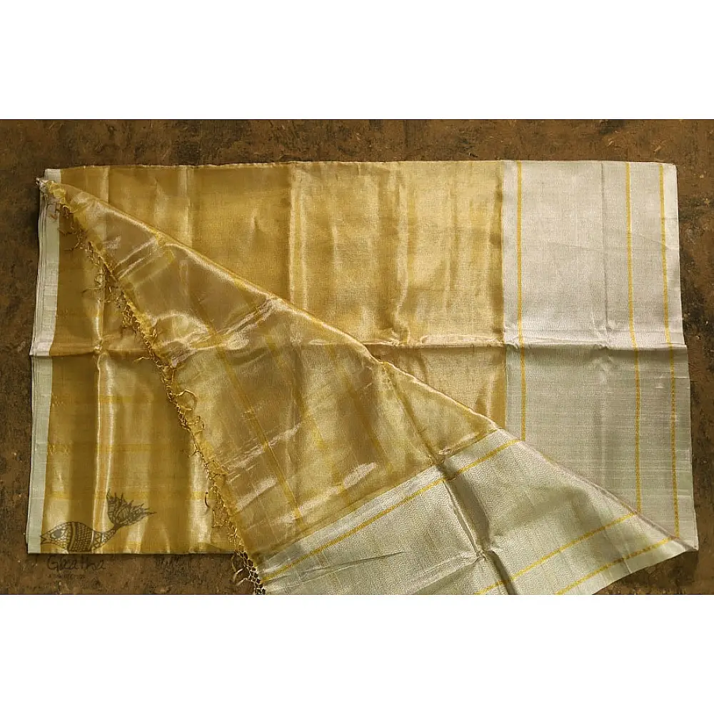 Wedding special Maheshwari Full Tussar Saree | Heavy Golden Zari