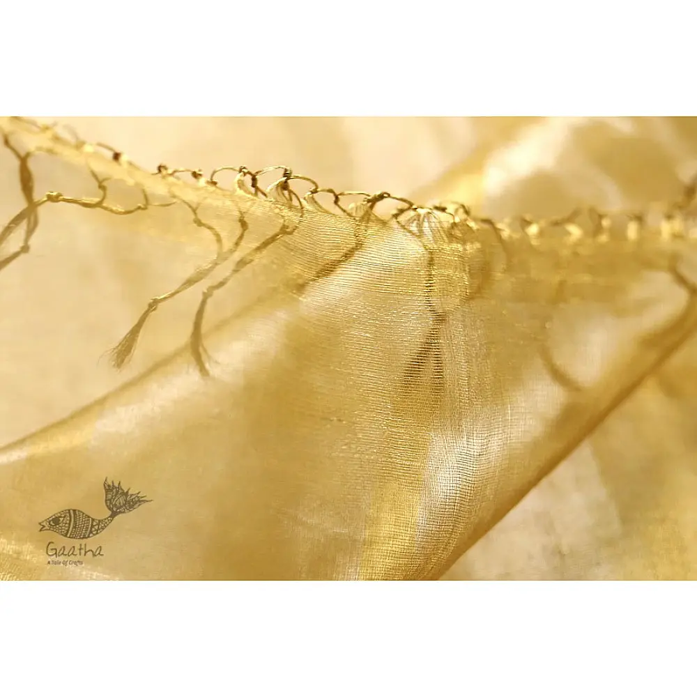 Wedding special Maheshwari Full Tussar Saree | Heavy Golden Zari