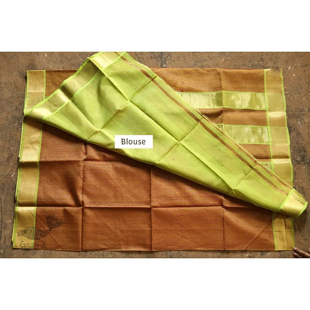 Tussar Checks Saree with Zari Border