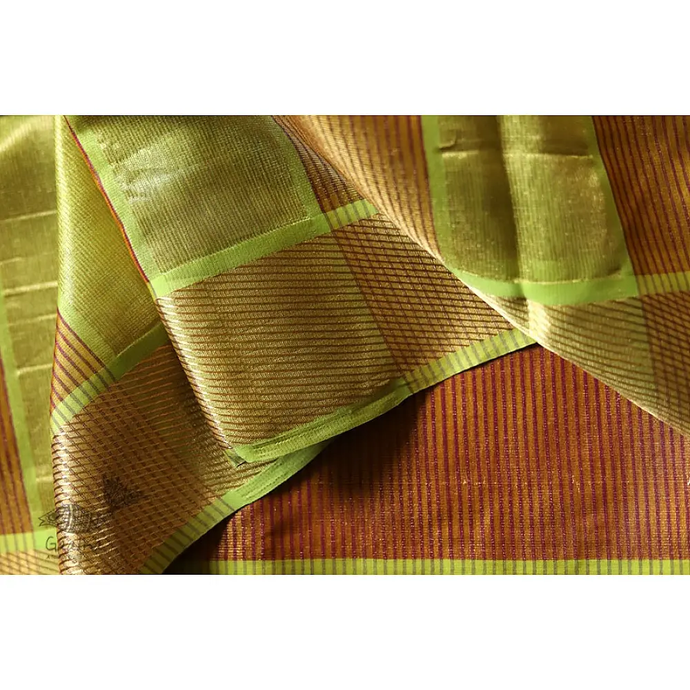 Tussar Checks Saree with Zari Border