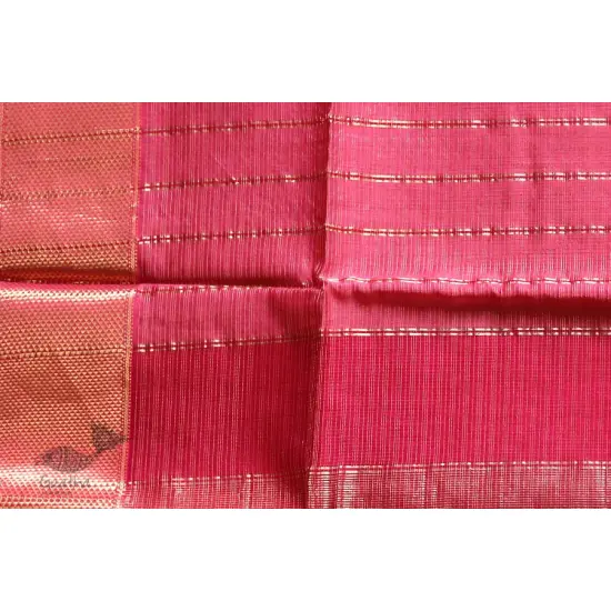 Ojovati ❢  Maheshwari ❢ Tussar Checks Saree with Zari Border ❢ 5