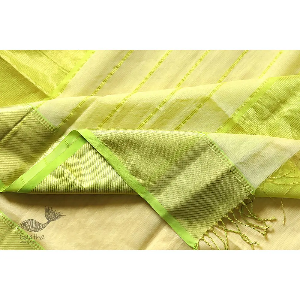  Maheshwari Saree in fresh lemon color