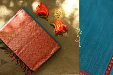 Ojovati - Maheshwari Cotton Silk Saree with heavy Zari Border | 1
