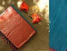 Ojovati - Maheshwari Cotton Silk Saree with heavy Zari Border | 1