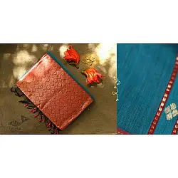 Ojovati - Maheshwari Cotton Silk Saree with heavy Zari Border | 1