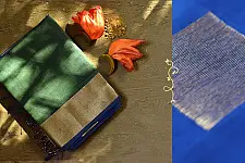 Ojovati - Maheshwari Cotton Silk Saree  (Zari check design) | 11