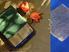 Ojovati - Maheshwari Cotton Silk Saree  (Zari check design) | 11