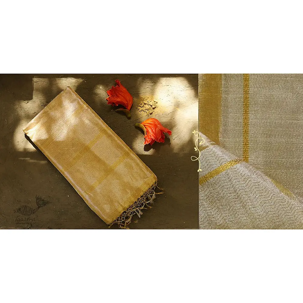 Wedding special Maheshwari Full Tussar Saree | Heavy Golden Zari