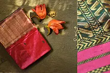 Ojovati | Maheshwari Silk Saree with heavy Zari pallu | 3