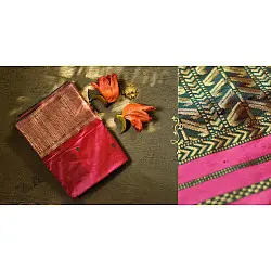 Ojovati | Maheshwari Silk Saree with heavy Zari pallu | 3