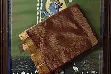 Colors of Devotion | Handloom Maheshwari Silk Maroon Saree - Half-Half Golden Zari Weaving
