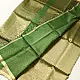 buy Handloom Maheshwari Silk Green Saree - Half-Half Golden Zari Weaving
