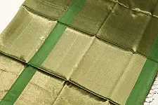 Colors of Devotion | Handloom Maheshwari Silk Green Saree - Half-Half Golden Zari Weaving
