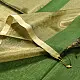 buy Handloom Maheshwari Silk Green Saree - Half-Half Golden Zari Weaving