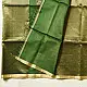 buy Handloom Maheshwari Silk Green Saree - Half-Half Golden Zari Weaving
