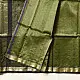 buy Handloom Maheshwari Silk Mehndi Green Saree - Half-Half Golden Zari Weaving 