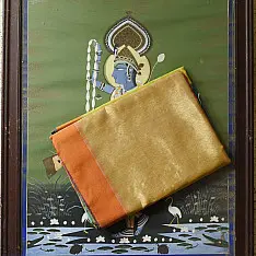 Colors of Devotion | Handloom Maheshwari Silk Golden Saree