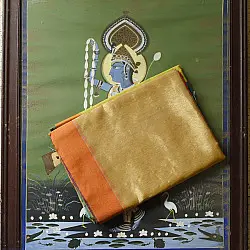 Colors of Devotion | Handloom Maheshwari Silk Golden Saree