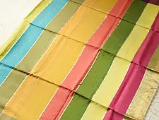Colors of Devotion | Handloom Maheshwari Silk Golden Saree