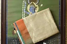 Colors of Devotion | Handloom Maheshwari Silk Saree - Off White