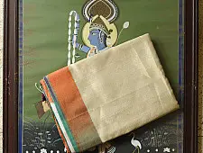 Colors of Devotion | Handloom Maheshwari Silk Saree - Off White