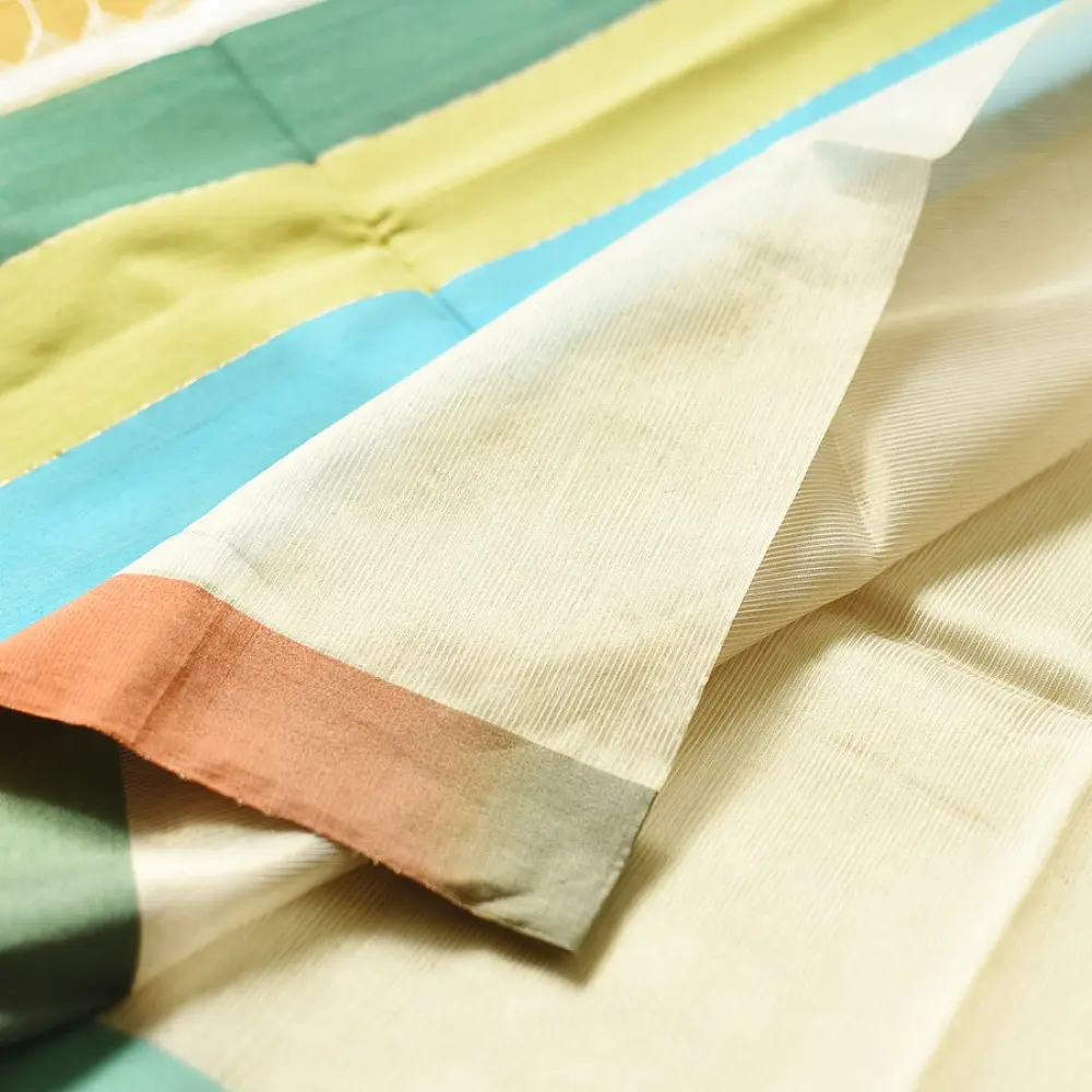 buy Handloom Maheshwari Silk Saree - Off White
