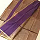 buy Handloom Maheshwari Silk Purple Saree - Half-Half Golden Zari Weaving