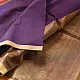 buy Handloom Maheshwari Silk Purple Saree - Half-Half Golden Zari Weaving