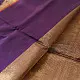 buy Handloom Maheshwari Silk Purple Saree - Half-Half Golden Zari Weaving