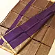 buy Handloom Maheshwari Silk Violet Saree - Half-Half Golden Zari Weaving