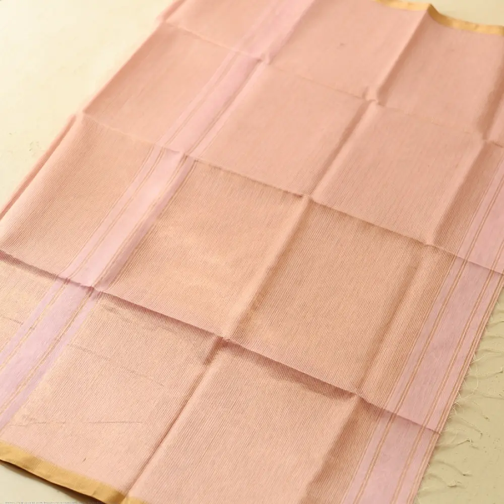buy Handloom Maheshwari Silk Light Pink Saree - Zari Weaving 