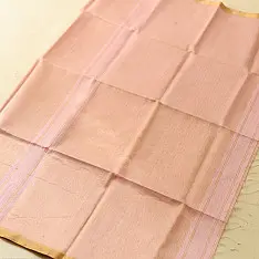 Colors of Devotion | Handloom Maheshwari Silk Light Pink Saree - Zari Weaving 
