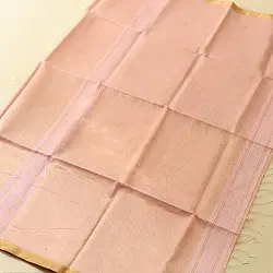 Colors of Devotion | Handloom Maheshwari Silk Light Pink Saree - Zari Weaving 