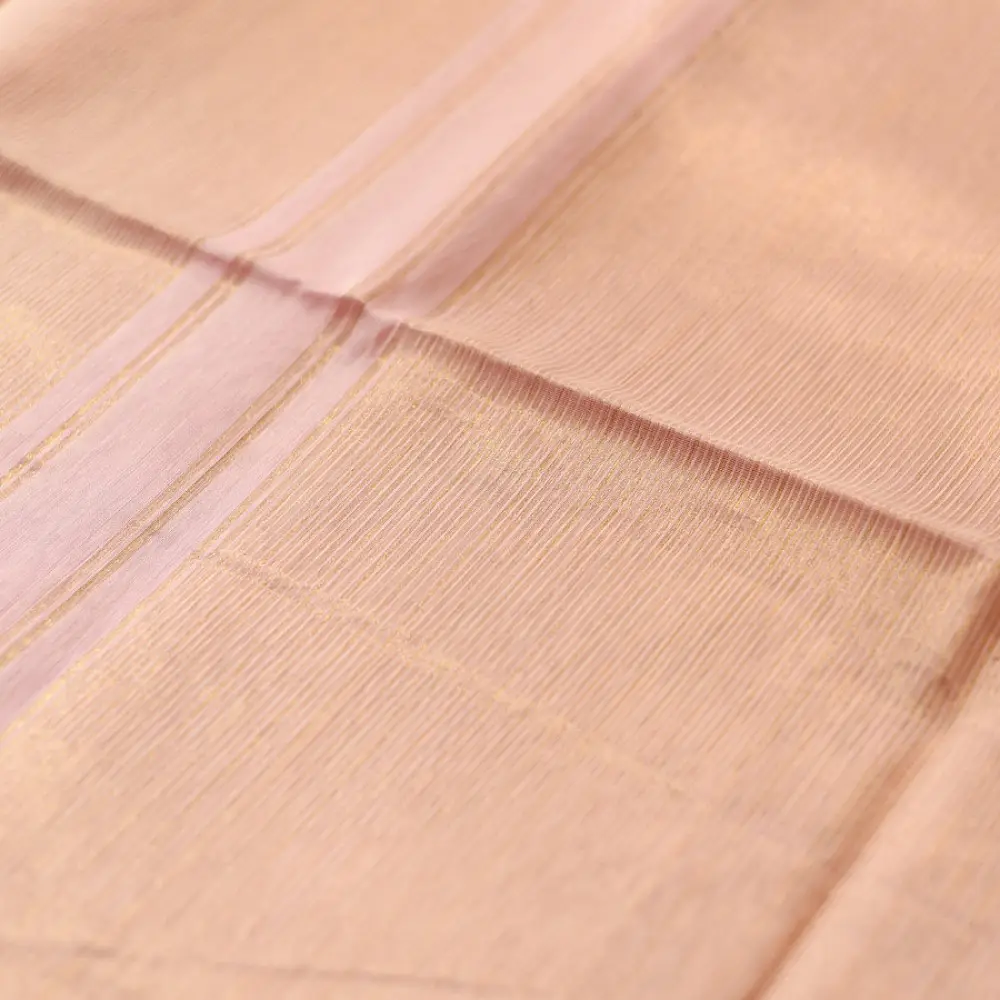 buy Handloom Maheshwari Silk Light Pink Saree - Zari Weaving 