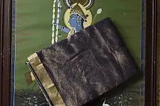 Colors of Devotion | Handloom Maheshwari Silk Blue Saree - Half-Half Golden Zari Weaving