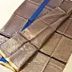 buy Handloom Maheshwari Silk blue Saree - Half-Half Golden Zari Weaving