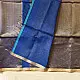 buy Handloom Maheshwari Silk blue Saree - Half-Half Golden Zari Weaving