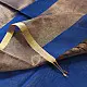 buy Handloom Maheshwari Silk blue Saree - Half-Half Golden Zari Weaving
