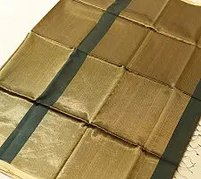 Colors of Devotion | Handloom Maheshwari Silk Bottle Green Saree - Half & Half Zari Weaving