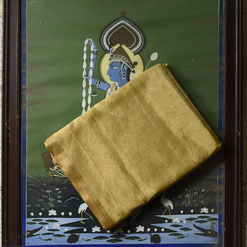 buy Handloom Maheshwari Silk Saree - Zari Weaving